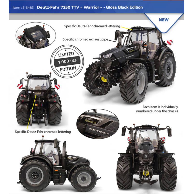 Deutz-Fahr 7250 TTV Warrior Gloss Black Edition Limited Edition 1000pcs UH