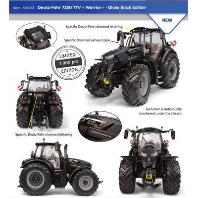 Deutz-Fahr 7250 TTV Warrior Gloss Black Edition Limited Edition 1000pcs UH