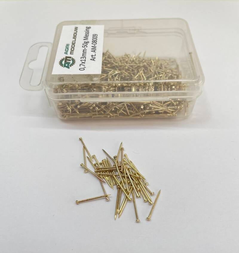 Messing nagels Ø 0,7x13mm 50gram