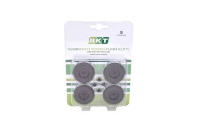 BKT Ridemax FL-693M 710/50R30.5 set van 4 banden met zwarte velgen en naafkappen