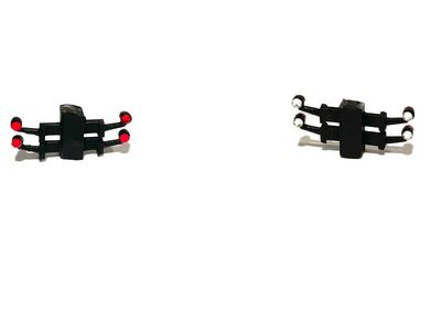 4x Grote breedte lampen rood/wit