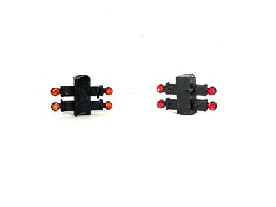 4x kleine Breedte lampen rood/oranje