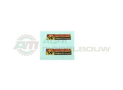 2x Oude Miedema logo 9x2,5mm waterslide decals
