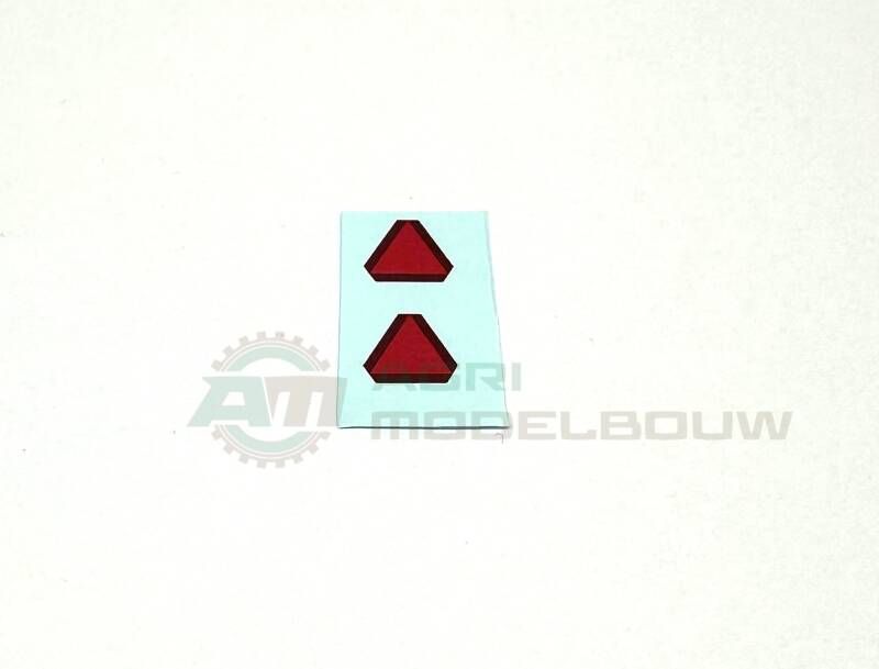 2x Afgeknotte driehoek 8mm hoog waterslide decals