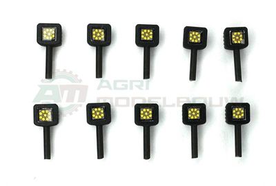10x LED Werklampen vierkant klein staand