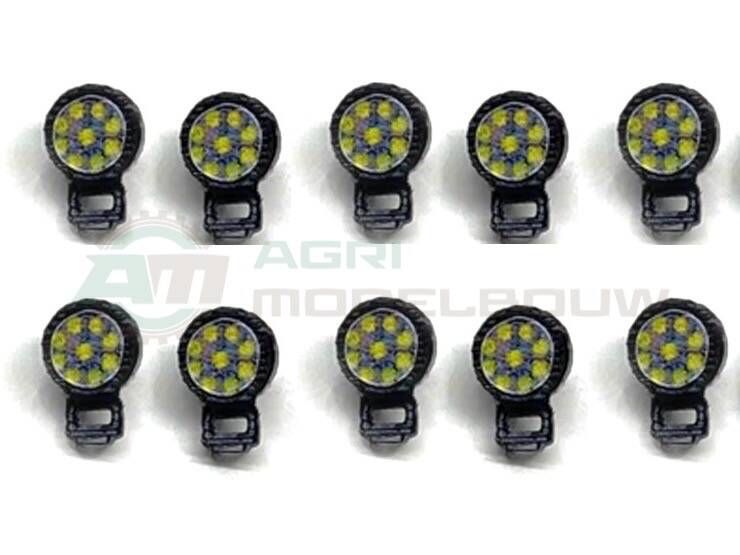 10x LED Werklampen rond op steun