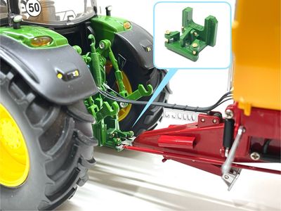 Kipperknobbel/Onder trekhaak met stuurstang aansluiting John Deere groen