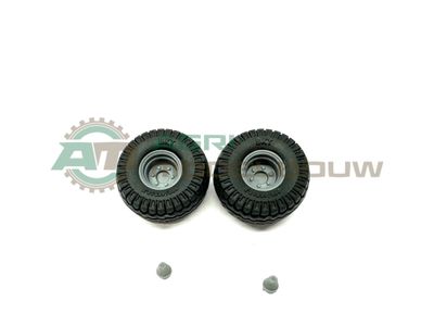 2x BKT band Ø25mm 400/45R15.5 plus velg &amp; naafkap ongespoten