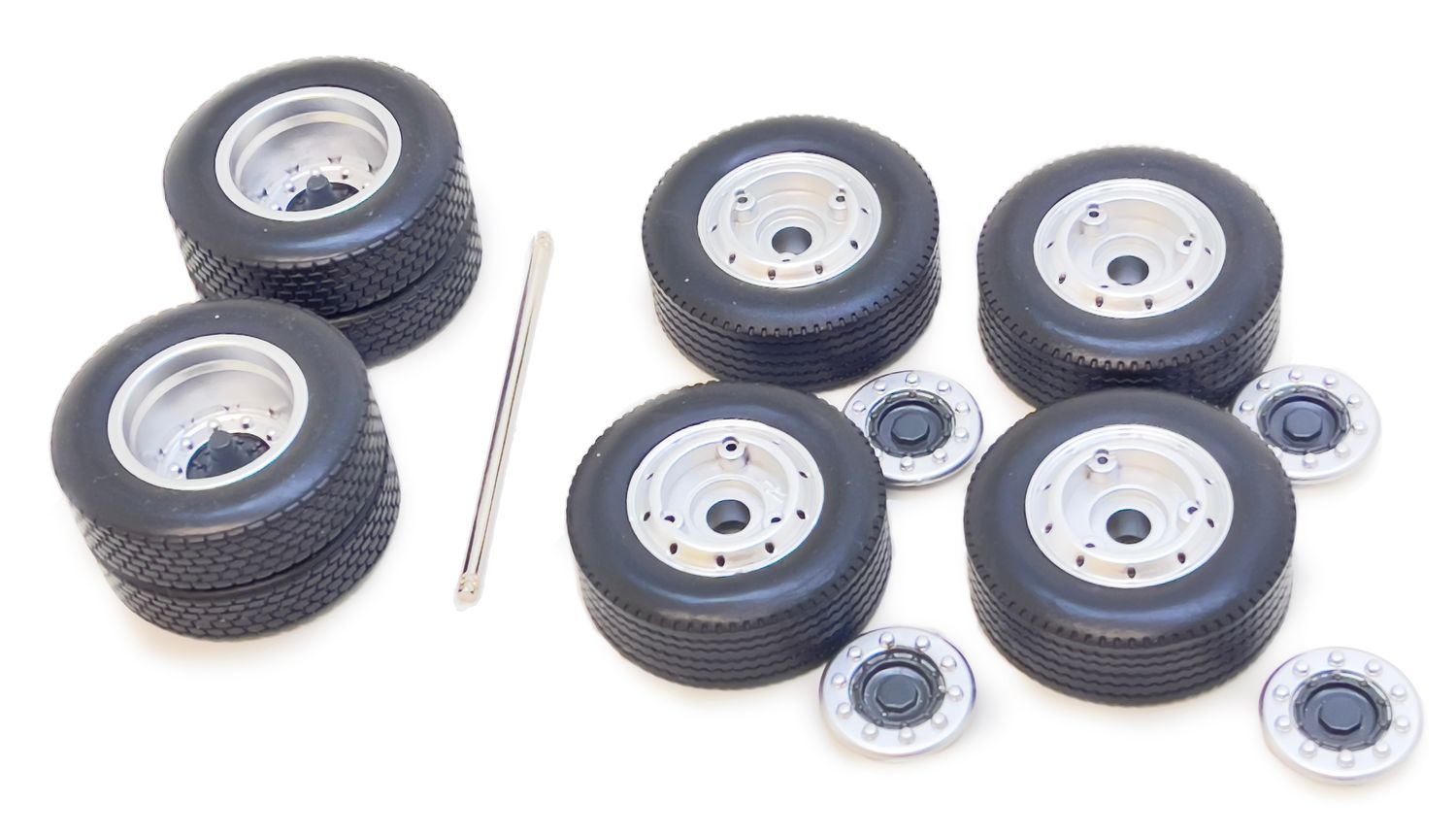 Set of Scania wheels, rims, caps and axle