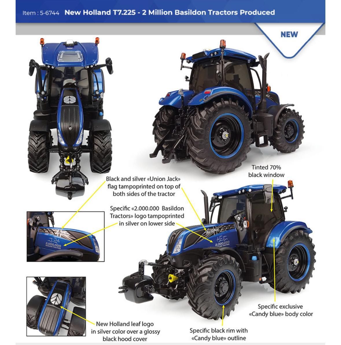 NEW HOLLAND T7.225 – 2 MILLION BASILDON TRACTORS PRODUCED DUAL