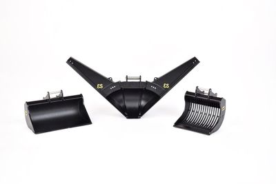 Eurosteel excavator attachment set (licensed)S70 connection (fits only on the volvo EC220E) Excavator bucket. Skeleton bucket. Adjustable Trapezoidal bucket
