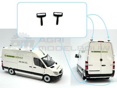 2x LED werklampen rechthoek klein