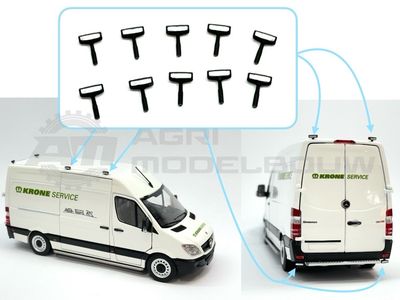 10x LED werklampen rechthoek klein