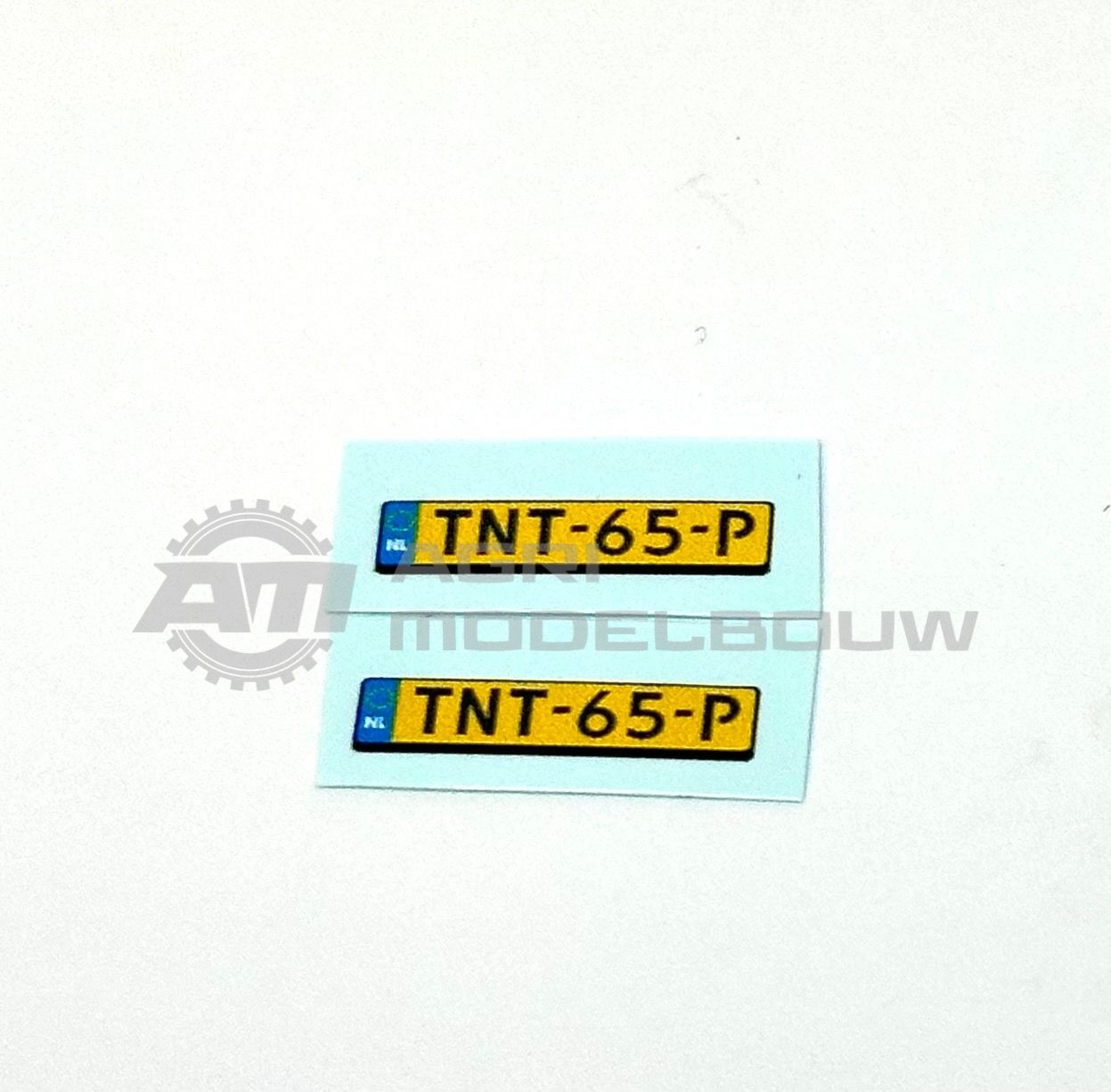 2x Kentekenplaat decal TNT-65-P 16x3mm