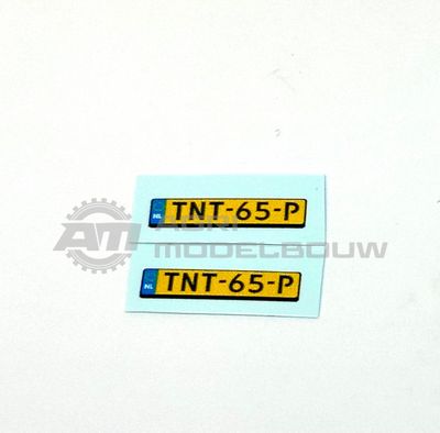 2x Kentekenplaat decal TNT-65-P 16x3mm