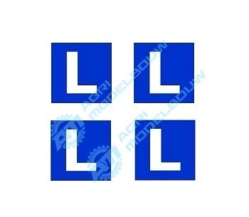 4x L les sticker 4x4mm