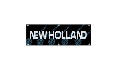 NEW HOLLAND zilver metalic sticker 28x9mm t.b.v Jochemsen trekkerbumper