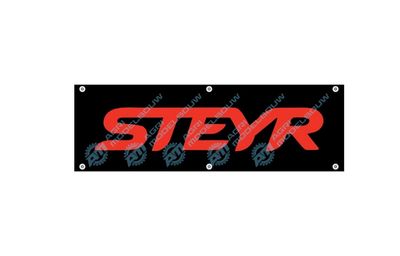STEYER rood sticker 28x9mm t.b.v Jochemsen trekkerbumper
