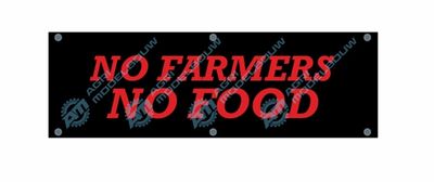 NO FARMERS NO FOOD rood sticker 28x9mm t.b.v Jochemsen trekkerbumper