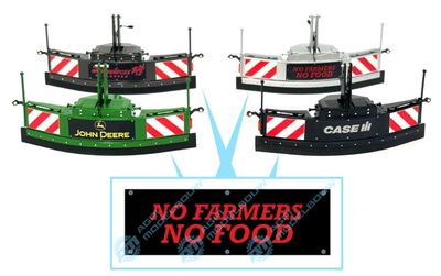 NO FARMERS NO FOOD rood sticker 28x9mm t.b.v Jochemsen trekkerbumper