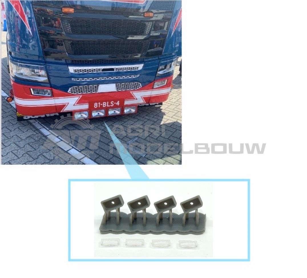 4x Hella Jumbo 220 verstraler zonder voetje blank
