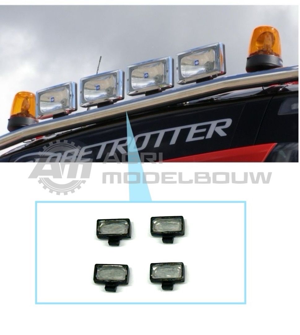 4x Hella Jumbo 220 verstraler met voetje zwart