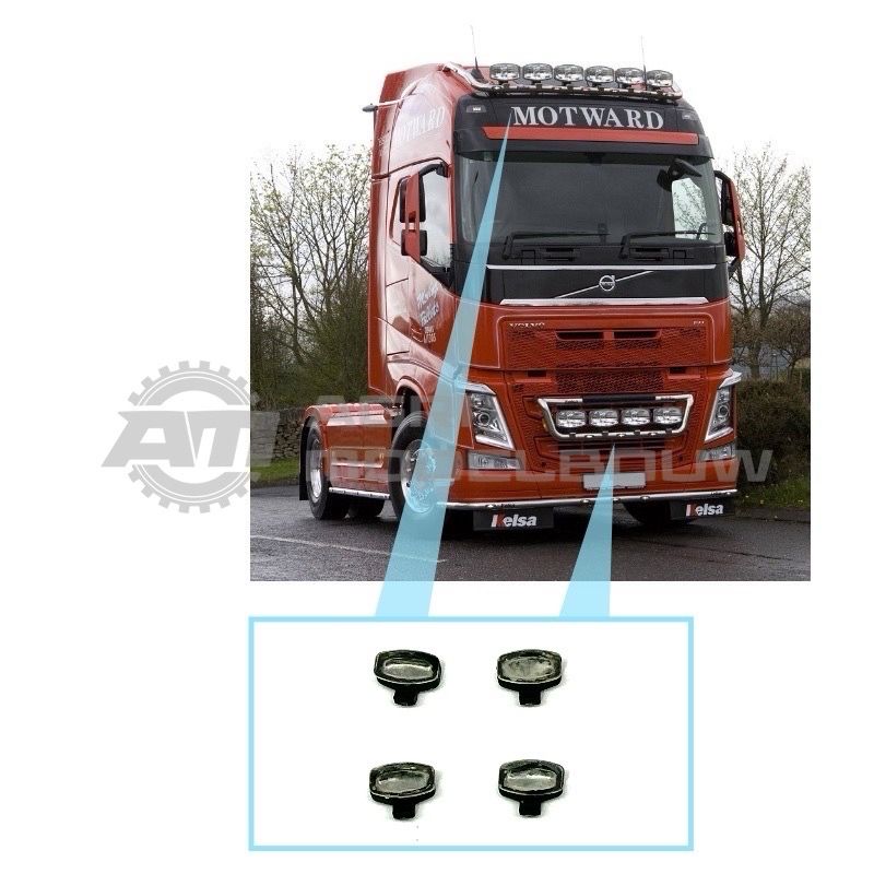 4x Hella Jumbo 320FF zwart