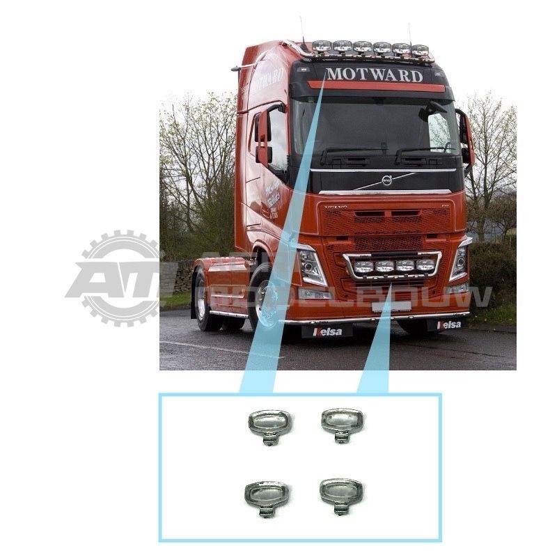 4x Hella Jumbo 320FF Chrome