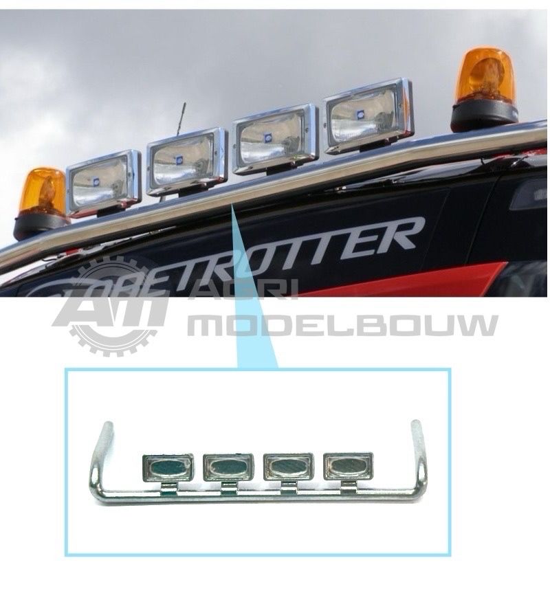 Lampenbeugel met 4x Hella Jumbo 220 Chrome