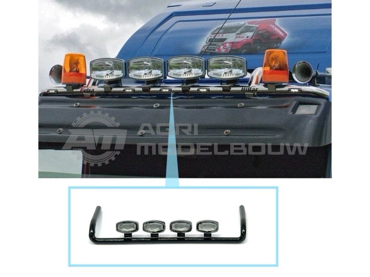 Lampenbeugel met 4x Hella Jumbo 320FF zwart