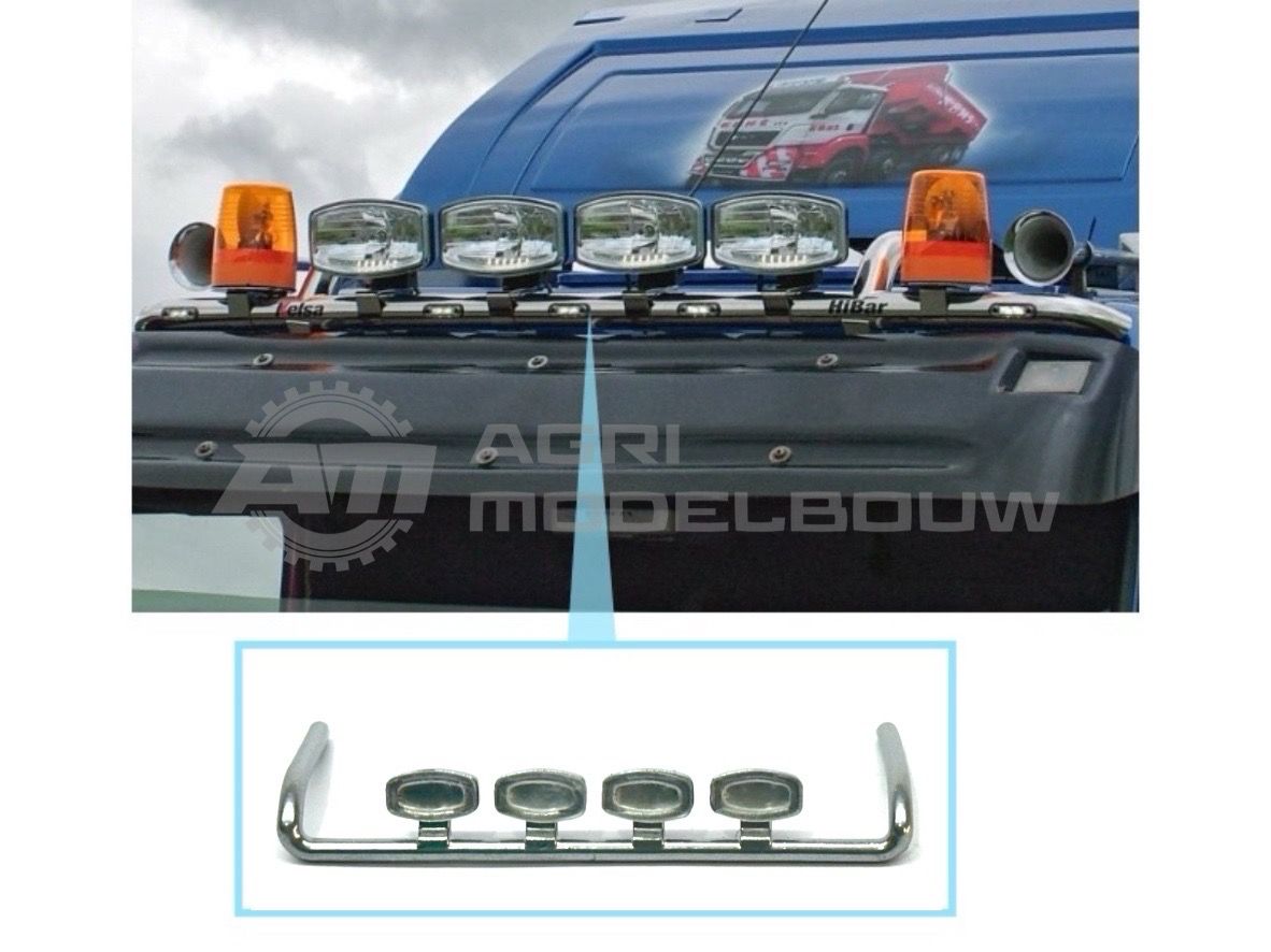 Lampenbeugel met 4x Hella Jumbo 320FF Chrome