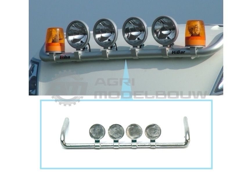 Lampenbeugel met 4x Hella Rallye 3000 Chrome