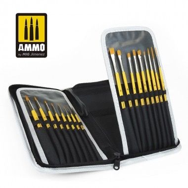 Ammo Mig Jimenez 8580 etui met 17 penselen