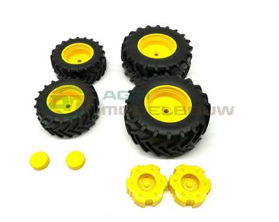 Bandenset JD 8R Wiking incl naafkapjes &amp; wielgewichten