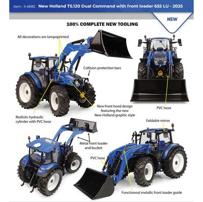 NEW HOLLAND T5.120 DUAL COMMAND WITH FRONT LOADER 655 LU