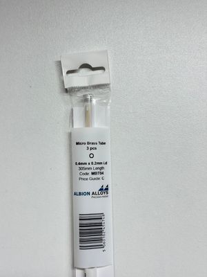 3x messing buis Ø 0,4x0,2mm L305mm Albion Alloys