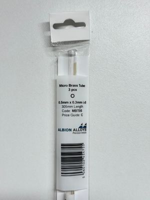 3x messing buis Ø 0,5x0,3mm L305mm Albion Alloys