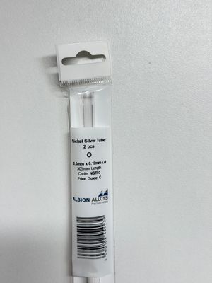 2x nikkel zilver buis Ø 0,3x0,1mm L305mm Albion Alloys