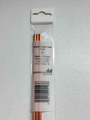 3x koper buis Ø 4,0x0,45mm L305mm Albion Alloys