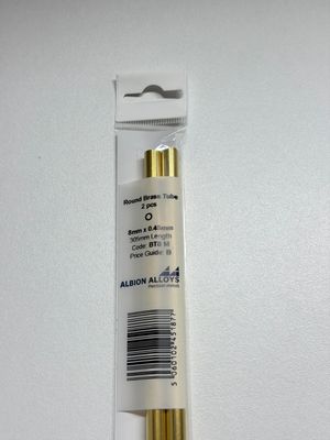 2x messing buis Ø 8,0x0,45mm L305mm Albion Alloys
