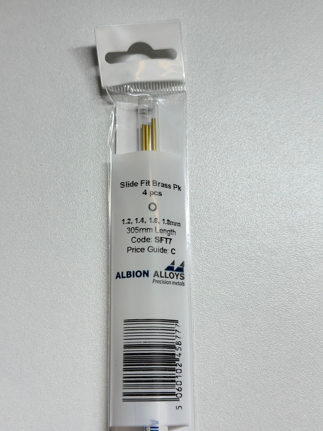 Messing Slide Fit set Ø 1,2-1,4-1,6 &amp; 1,8mm Albion Alloys