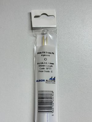 Messing Slide Fit set Ø 0,4-0,6-0,8 &amp; 1,0mm Albion Alloys