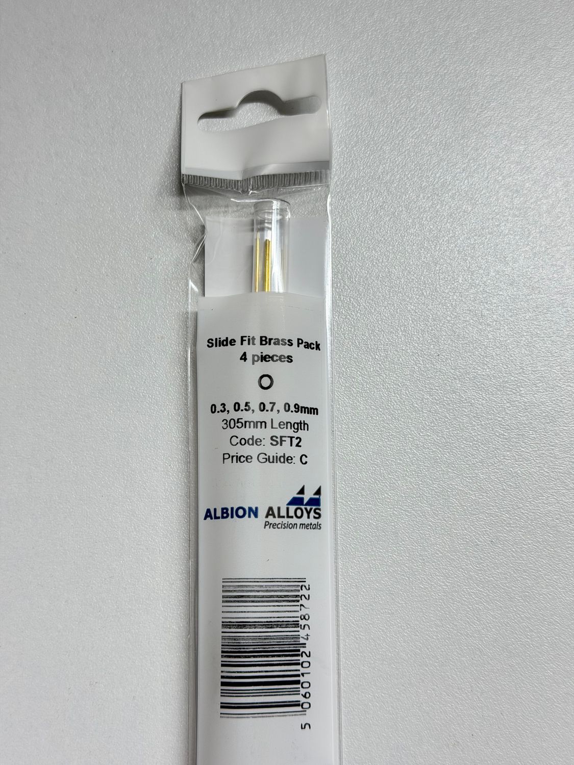 Messing Slide Fit set Ø 0,3-0,5-0,7 &amp; 0,9mm Albion Alloys