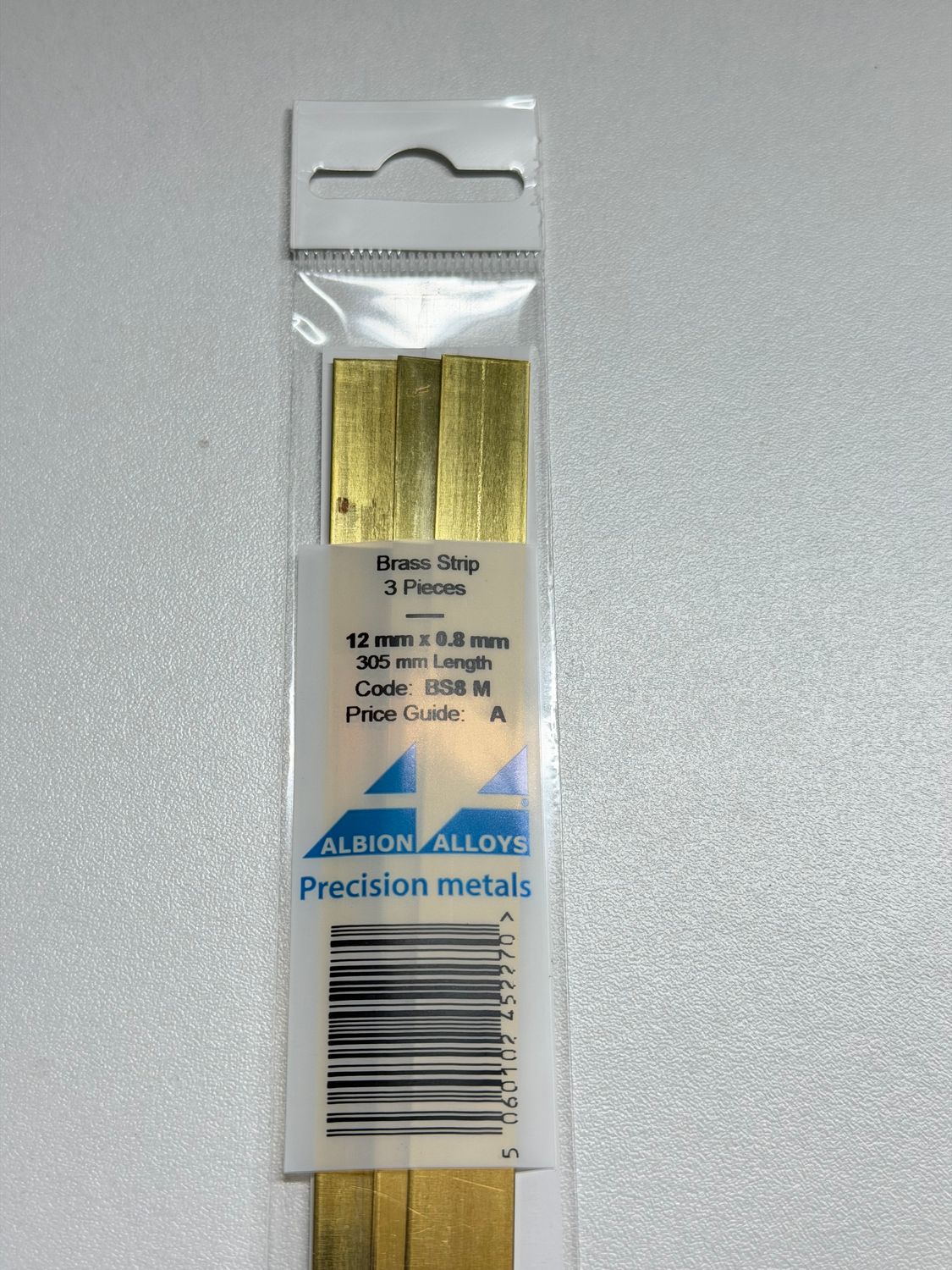 3x messing strip 12x0,8mm L305mm Albion Alloys