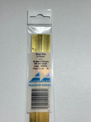 3x messing strip 12x0,8mm L305mm Albion Alloys