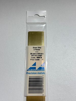 3x messing strip 25x0,6mm L305mm Albion Alloys