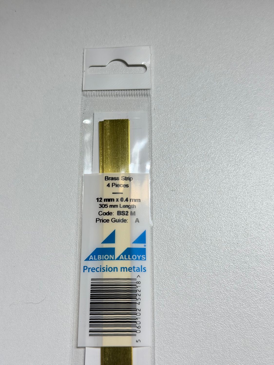 4x messing strip 12x0,4mm L305mm Albion Alloys