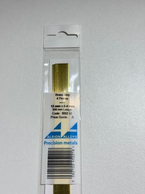 4x messing strip 12x0,4mm L305mm Albion Alloys