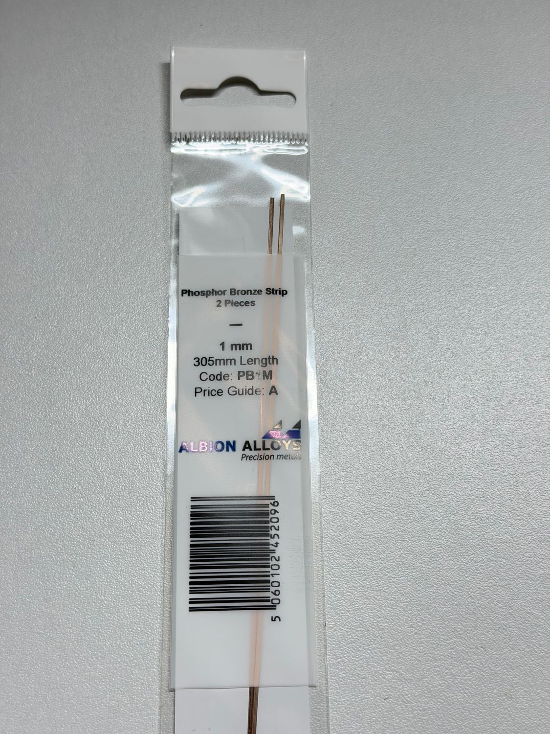 2x fosfor brons strip 1,0x0,135mm L305mm Albion Alloys