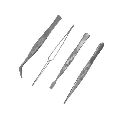 STAINLESS STEEL TWEEZER SET – 4 PIECES